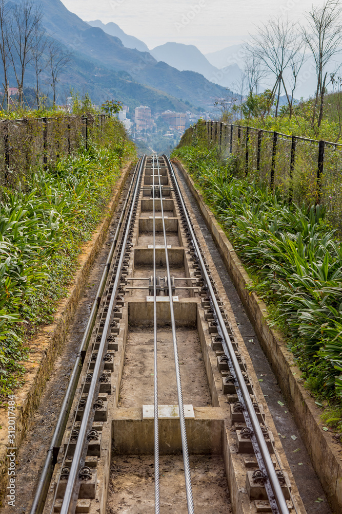 Fototapeta premium Railway go to Fansipan, Sapa, Vietnam.