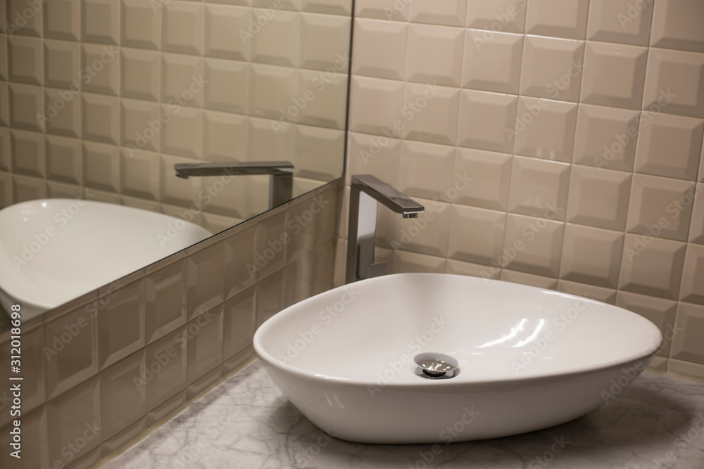 Fototapeta premium modern design hand wash basin in a bowl shape
