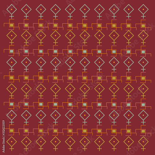 Georgian traditional ornaments. Vector Ornament With Caucasian Motifs. Persian colored carpet.Vector, Illustration.  Rich ornament for fabric design, handmade, interior decoration