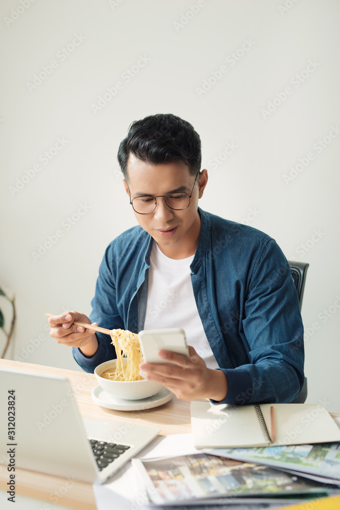 Young man architect working in the office occupation Young man architect working in the office occupation