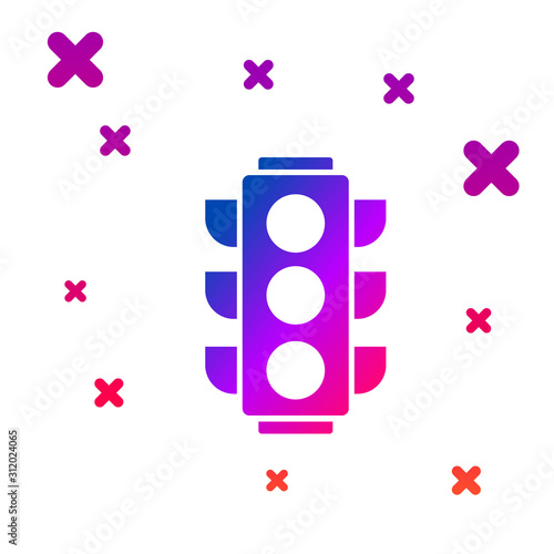 Color Traffic light icon isolated on white background. Gradient random dynamic shapes. Vector Illustration