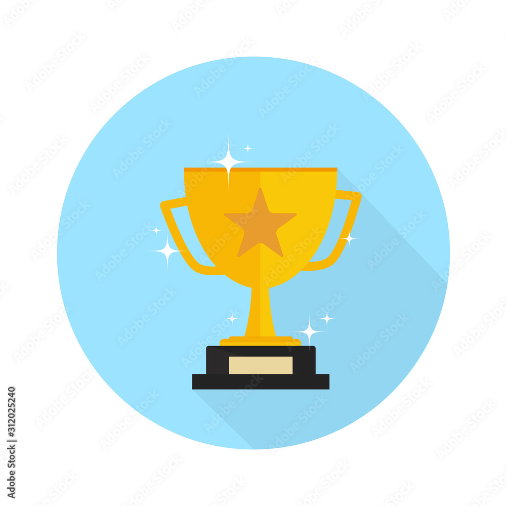 Gold trophy icon - trophy icon - winner icon - first prize icon vector illustration Gold trophy icon - trophy icon - winner icon - first prize icon vector illustration