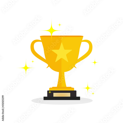 First prize gold trophy icon,prize gold trophy, winner, first prize, vector illustration and icon