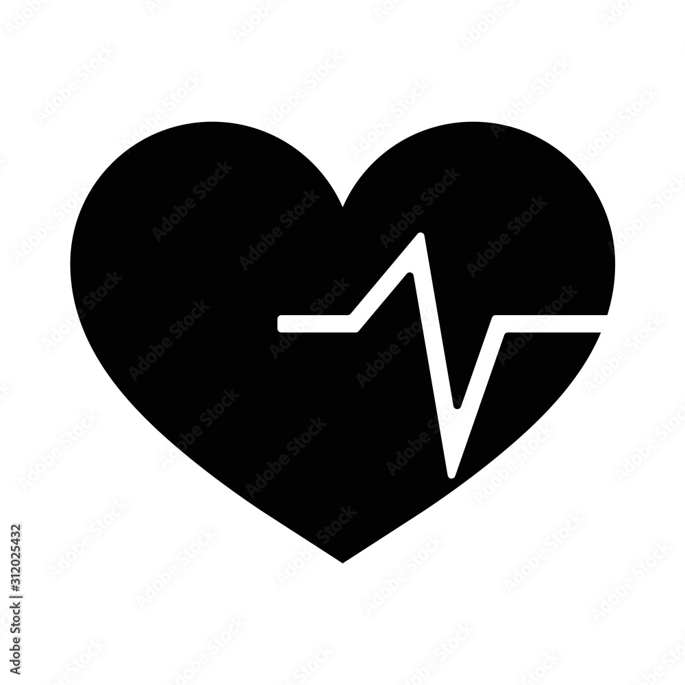 Heart-vector picture Electric wave image of healthy heart Heart-vector picture Electric wave image of healthy heart
