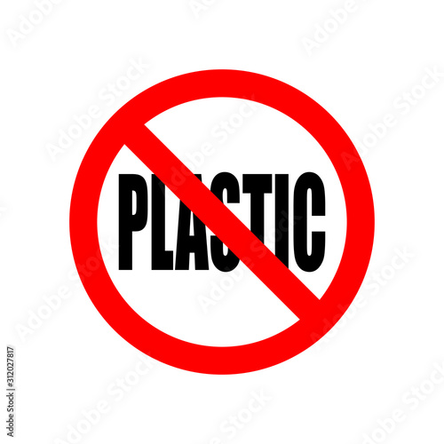 Free Download No Plastic, prohibition sign. vector illustration. - GFXLoad