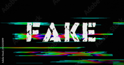 Modern glitch transition with fake text