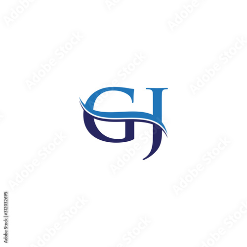 Free Download GJ letter Type Logo Design vector Template. Abstract Letter GJ logo Design - GFXLoad