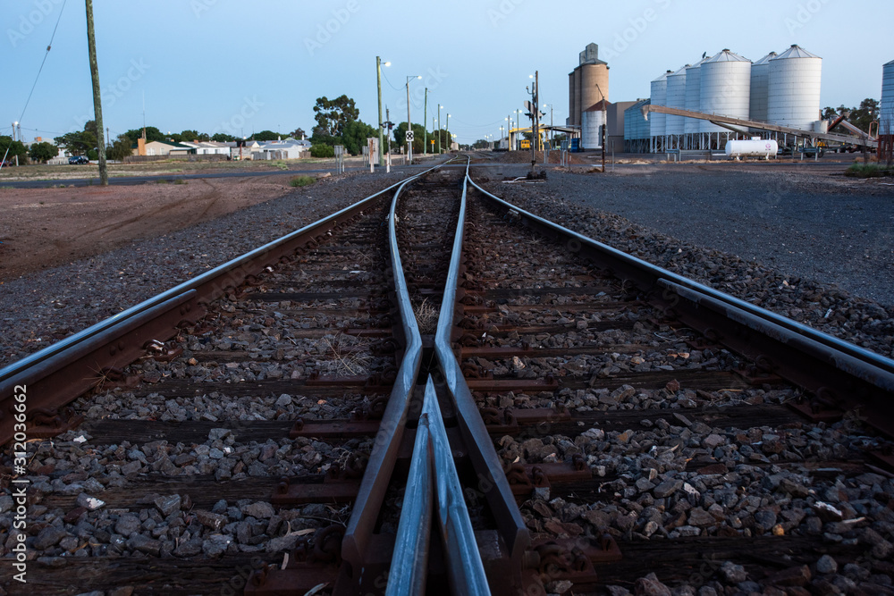 Fototapeta premium Close up of railway tracks