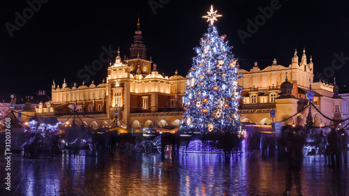 Christmas market and christmas tree - Krakow- Poland