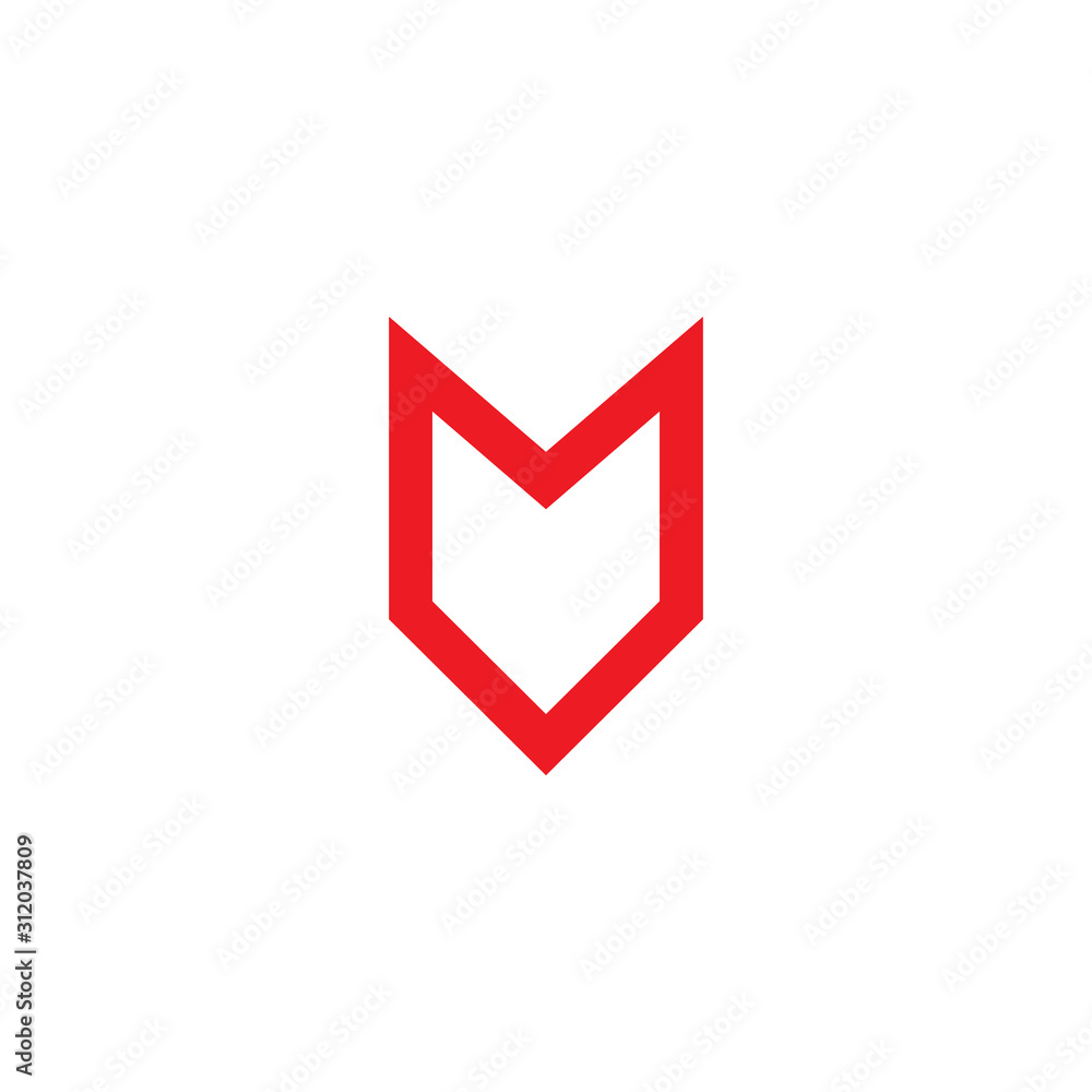 Fototapeta M letter logo initial idea design vector illustration template