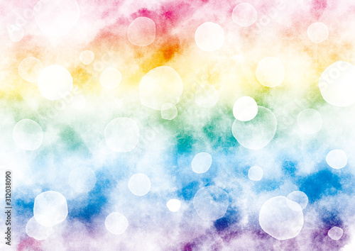 水彩 水玉 背景 テクスチャ 虹色 Stock Illustration Adobe Stock