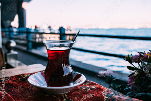 Turkish Tea over Bosphorus photo