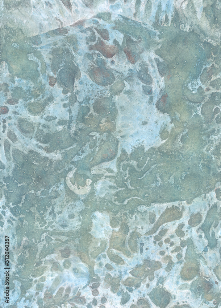 Textured blue,white,emerald, turquoise fill to imitate natural forms,stone,sea,waves,sea foam,sand,marble,frost textures.Illustration for wallpaper,wall tiles,home decor,background in graphic design.