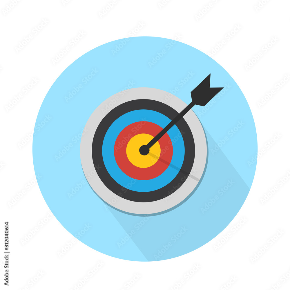 The arrow presses the target button. , Focusing on goals, success, successful investment, successful business strategy, targeted investment strategies, icon illustrations and vector The arrow presses the target button. , Focusing on goals, success, successful investment, successful business strategy, targeted investment strategies, icon illustrations and vector