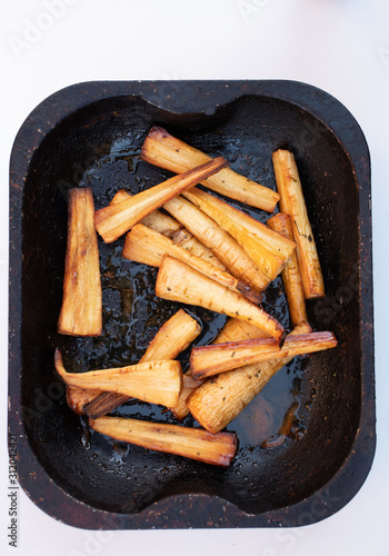 Roast parsnips with honey glaze