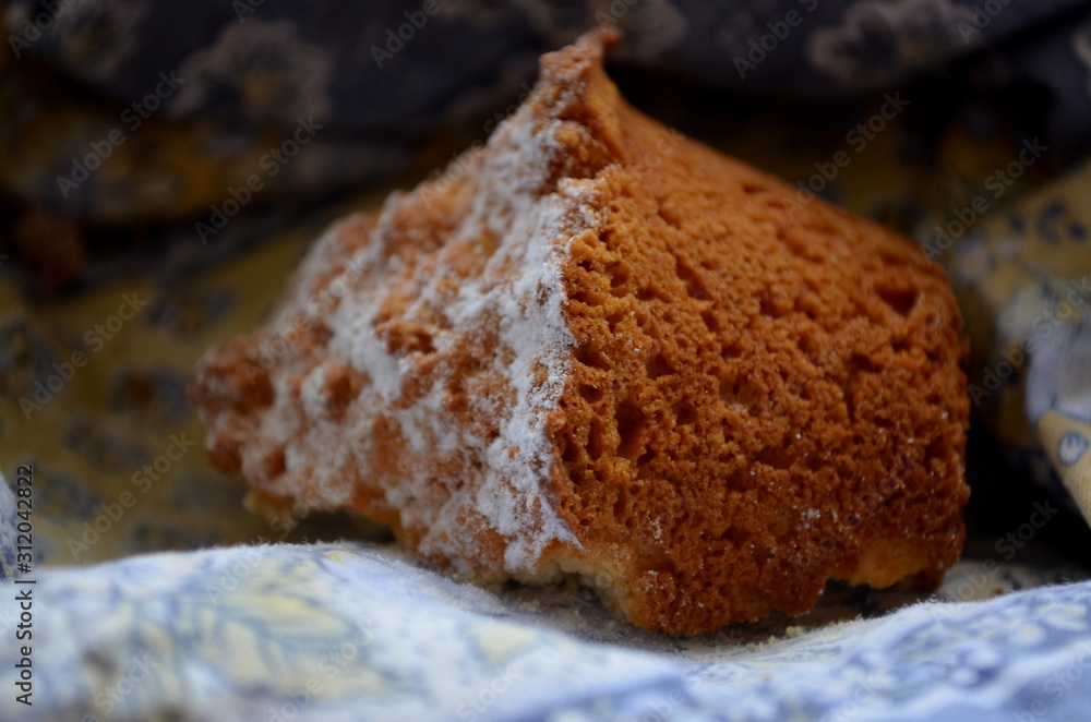 Half muffin on the table Half muffin on the table