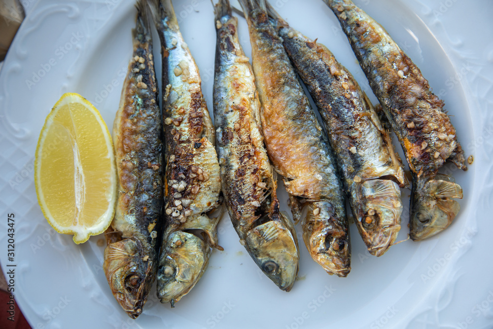 Delicious spanish Sardine Tapa seafood food eating Tapas Spain fish lemon healthy eat Delicious spanish Sardine Tapa seafood food eating Tapas Spain fish lemon healthy eat