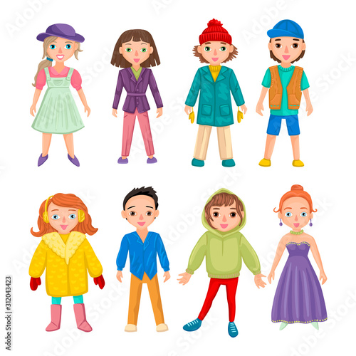 Cartoon people isolated on white. Male and female character. Vector drawing characters on white background