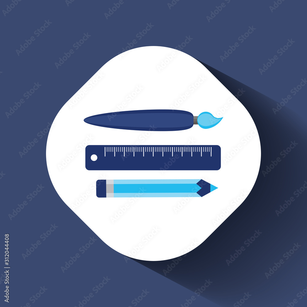 Set of Drawing and painting tools flat icon Set of Drawing and painting tools flat icon