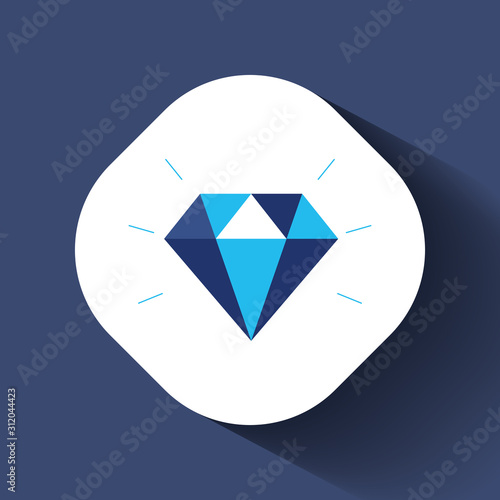 Diamond jewel gem flat icon for apps and websites