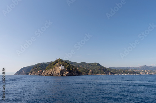 Rocky coast of Tigullio gulf, Portofino natural regional park, Ligurian Riviera, Italy © Dmytro Surkov
