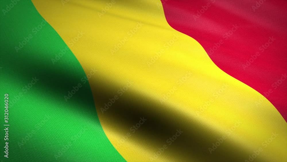 Flag of Mali. Waving flag with highly detailed fabric texture seamless loopable video. Seamless loop with highly detailed fabric texture. Loop ready in 4K resolution 2160p 60fps Flag of Mali. Waving flag with highly detailed fabric texture seamless loopable video. Seamless loop with highly detailed fabric texture. Loop ready in 4K resolution 2160p 60fps