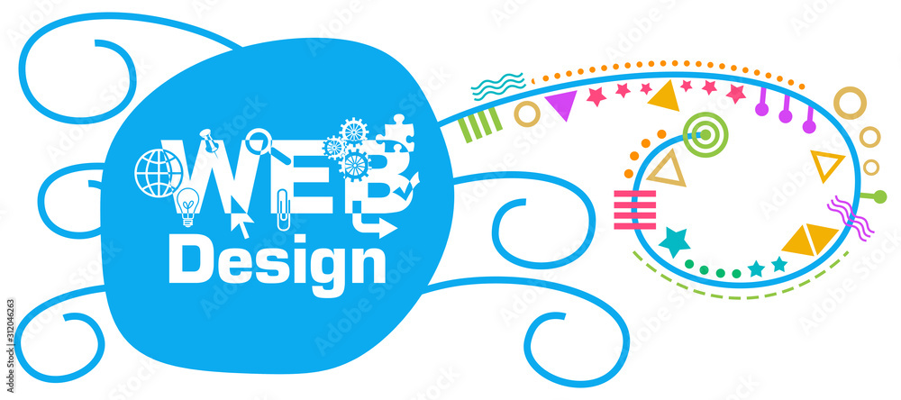 Web Design Colorful Spiral Element Horizontal 