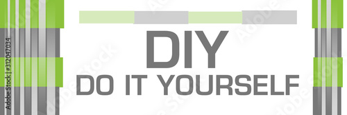 DIY - Do It Yourself Green Grey Bars Both Sides 