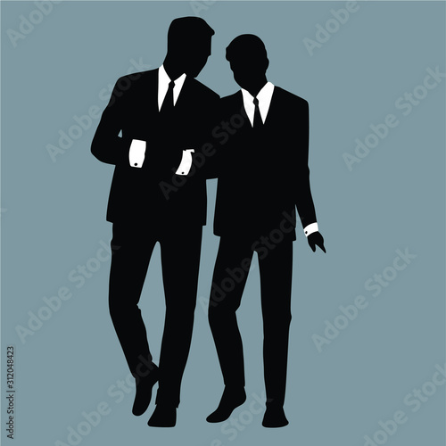 Silhouettes of Gay couple Vector
