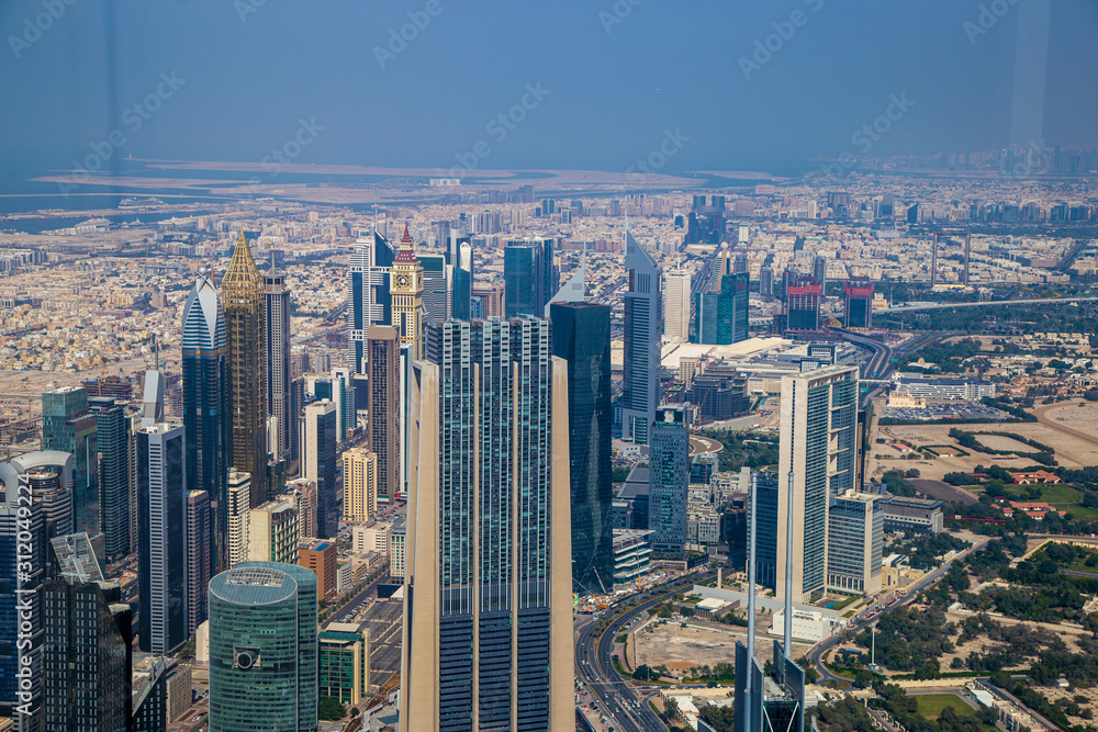 Dubai city landscape from the air