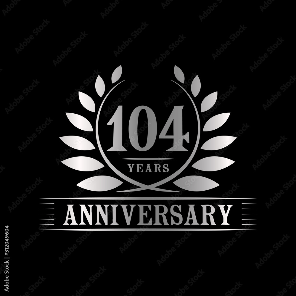 Fototapeta premium 104 years logo design template. Anniversary vector and illustration template.