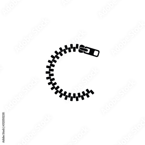 Vector illustration of ring-shaped zipper