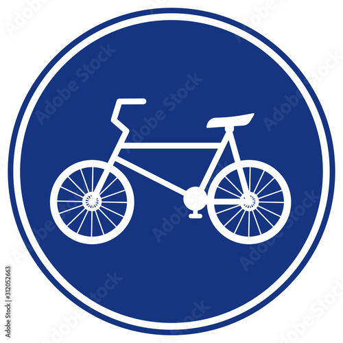 Bicycles Lane Only traffic Road Sign, Vector Illustration, Isolate On White Background Label. EPS10