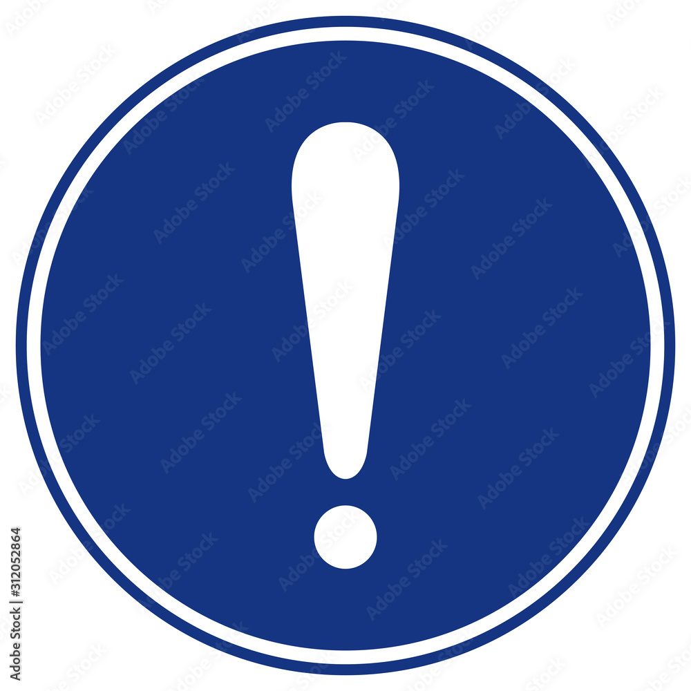 Warning Or Caution Blue Symbol Sign,Vector Illustration, Isolate On White Background Label. EPS10 Warning Or Caution Blue Symbol Sign,Vector Illustration, Isolate On White Background Label. EPS10