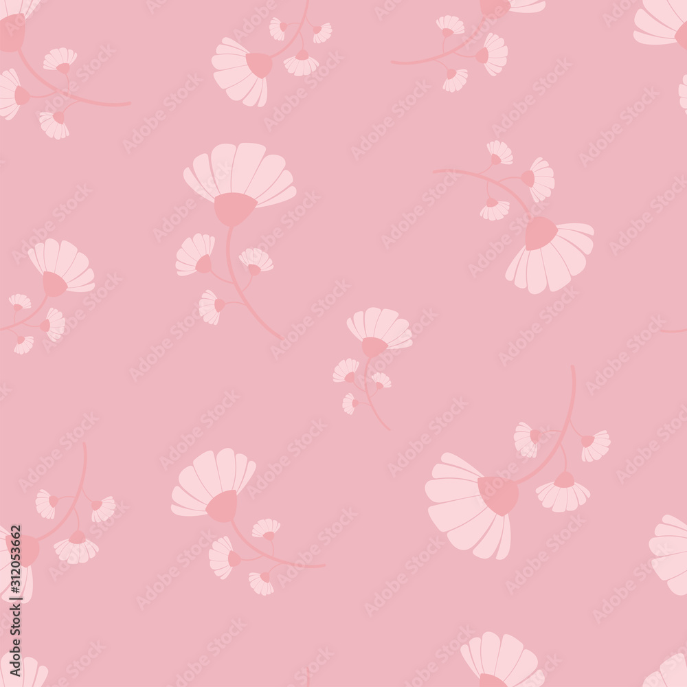 Pink flowers seamless repeat pattern with pink background.Elegant floral background.Floral pattern for wallpapers, design, packaging, wrapping paper, decor, textile, fabric. Pink flowers seamless repeat pattern with pink background.Elegant floral background.Floral pattern for wallpapers, design, packaging, wrapping paper, decor, textile, fabric.