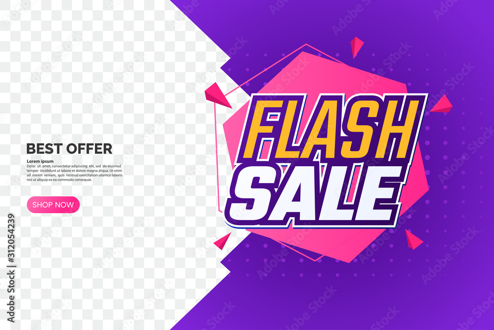 Flash sale promotion banner with text and geometric backdrop. Creative discount label template. Sale sticker design. Corner composition isolated on transparent background. Vector eps 10 Flash sale promotion banner with text and geometric backdrop. Creative discount label template. Sale sticker design. Corner composition isolated on transparent background. Vector eps 10