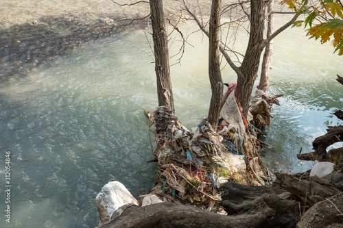 environmental pollution in the river © klazing