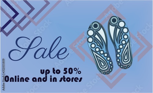 shoe sale banner template vector .shoe sole design