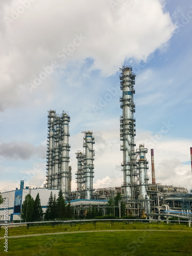 Distillation columns at a petrochemical plant