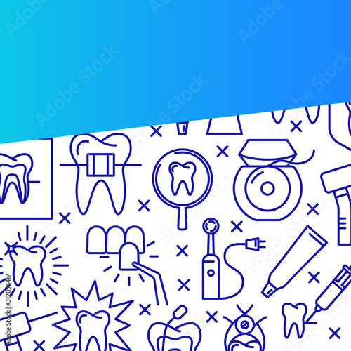 Stomatological clinic banner template in line style