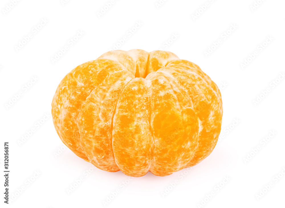 Tangerine or clementine with green leaf isolated on white background Tangerine or clementine with green leaf isolated on white background