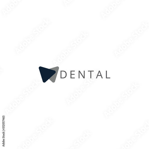 Dental Clinic Logo Tooth abstract design vector template Linear style. Dentist stomatology medical doctor Logotype concept icon.