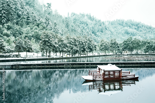 Pond in Xidi village, China photo