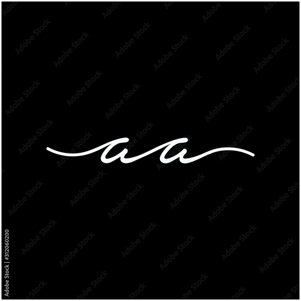 AA Initial luxury handwriting logo. handwriting logo of initial signature, wedding, fashion, jewelry, boutique, and botanical with creative template for any company or business - vector AA Initial luxury handwriting logo. handwriting logo of initial signature, wedding, fashion, jewelry, boutique, and botanical with creative template for any company or business - vector