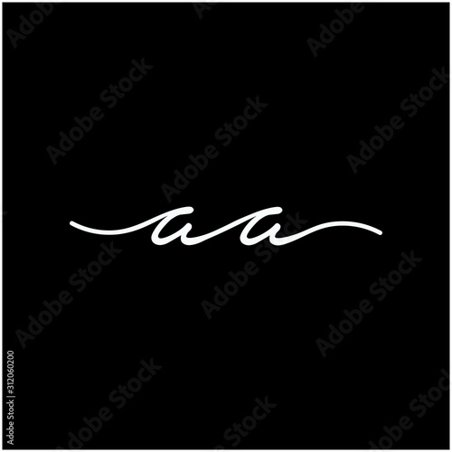 AA Initial luxury handwriting logo. handwriting logo of initial signature  wedding  fashion  jewelry  boutique  and botanical with creative template for any company or business - vector