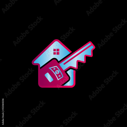 colorful Key house logo vector design