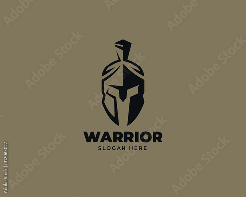  warrior sparta logo vector template. strong knight symbol
