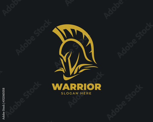 warrior sparta logo vector template. strong knight symbol