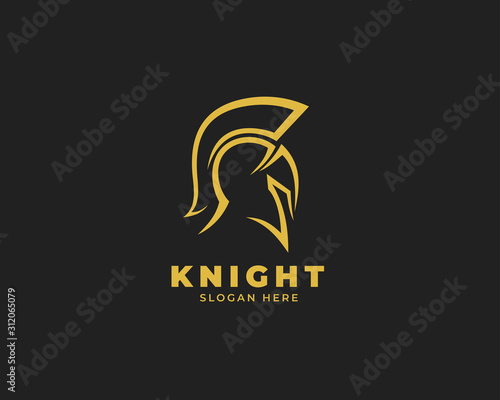  warrior sparta logo vector template. strong knight symbol