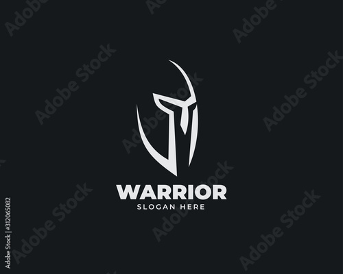  warrior sparta logo vector template. strong knight symbol